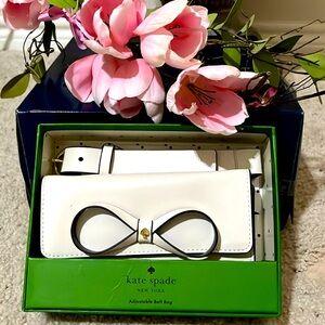 Kate Spade New York Creamy White Leather Adjustable Belt Shoulder Bag Size S/M